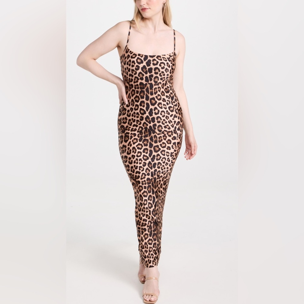 Good American Slip Maxi Dress in Leopard Plus Size